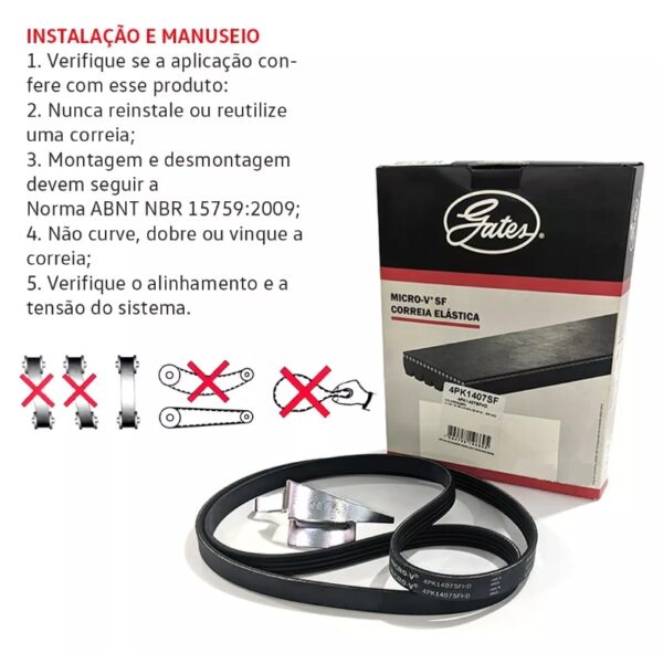 CORREIA DO AR CONDICIONADO MOTOR CAMINHÃO MAN - CÓD GATES: 4PK1407SF