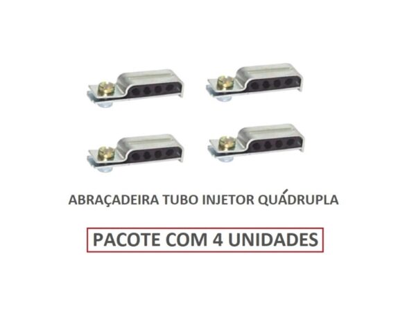 PACOTE C/ 4 UN - ABRAÇADEIRA CANO INJETOR QUÁDRUPLA MB - CÓD MB: 3450700366