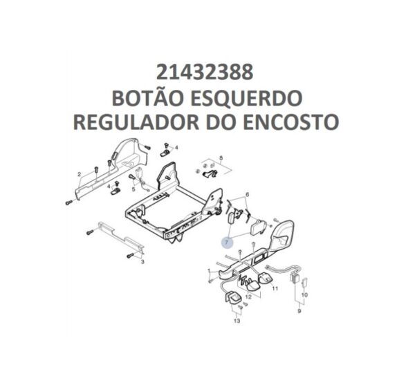 BOTÃO CONTROLE REGULADOR ENCOSTO LADO ESQ BANCO VOLVO - CÓD: 21432388 (ENVIO APÓS 7 DIAS) - Image 5