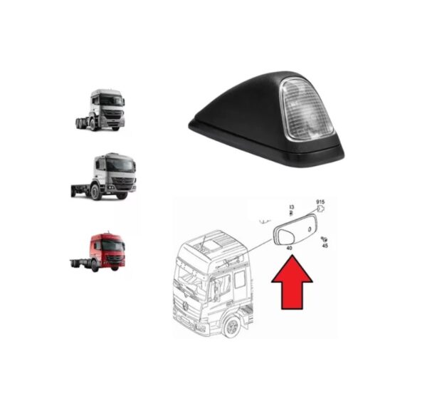 LANTERNA DE TETO MERCEDES ACCELO / ATEGO / AXOR - CÓD MB: 0028205156